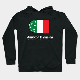 Italians love pickleball! On dark backgrounds. Hoodie